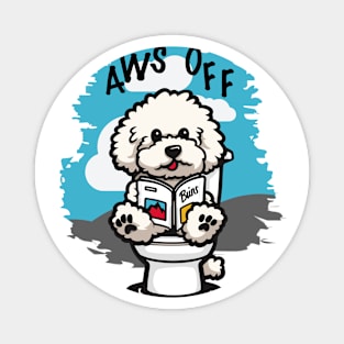 Dog reading on the toilet 95004 Magnet